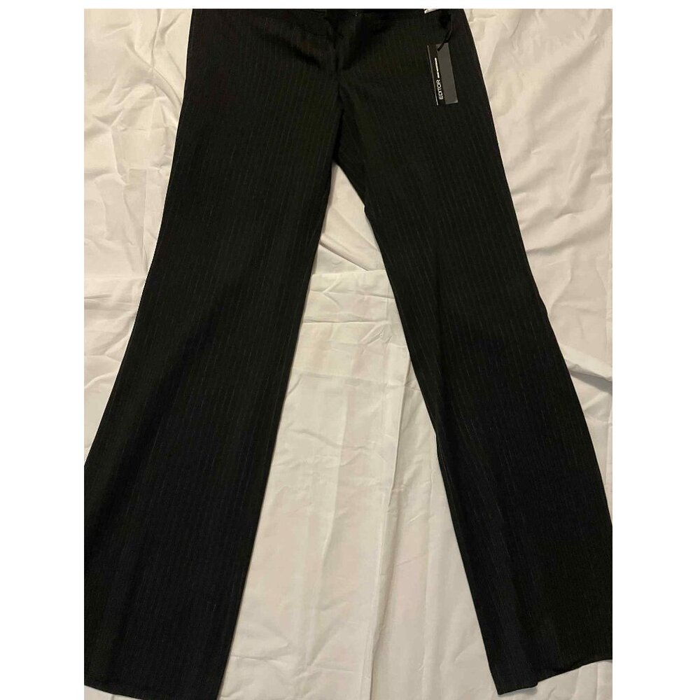 Express Editor Wide Waistband pants, Black with Stripes, Size 4, NWT!